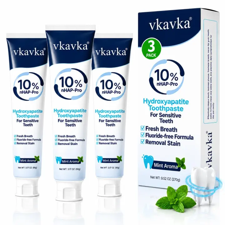 10% Nano-Hydroxyapatite Toothpaste — Fluoride-Free 3-Pack